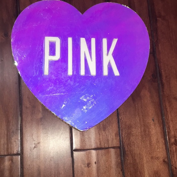 RARE Vs PinK store display heart cardboard iridescent prop promotional htf - Picture 12 of 17